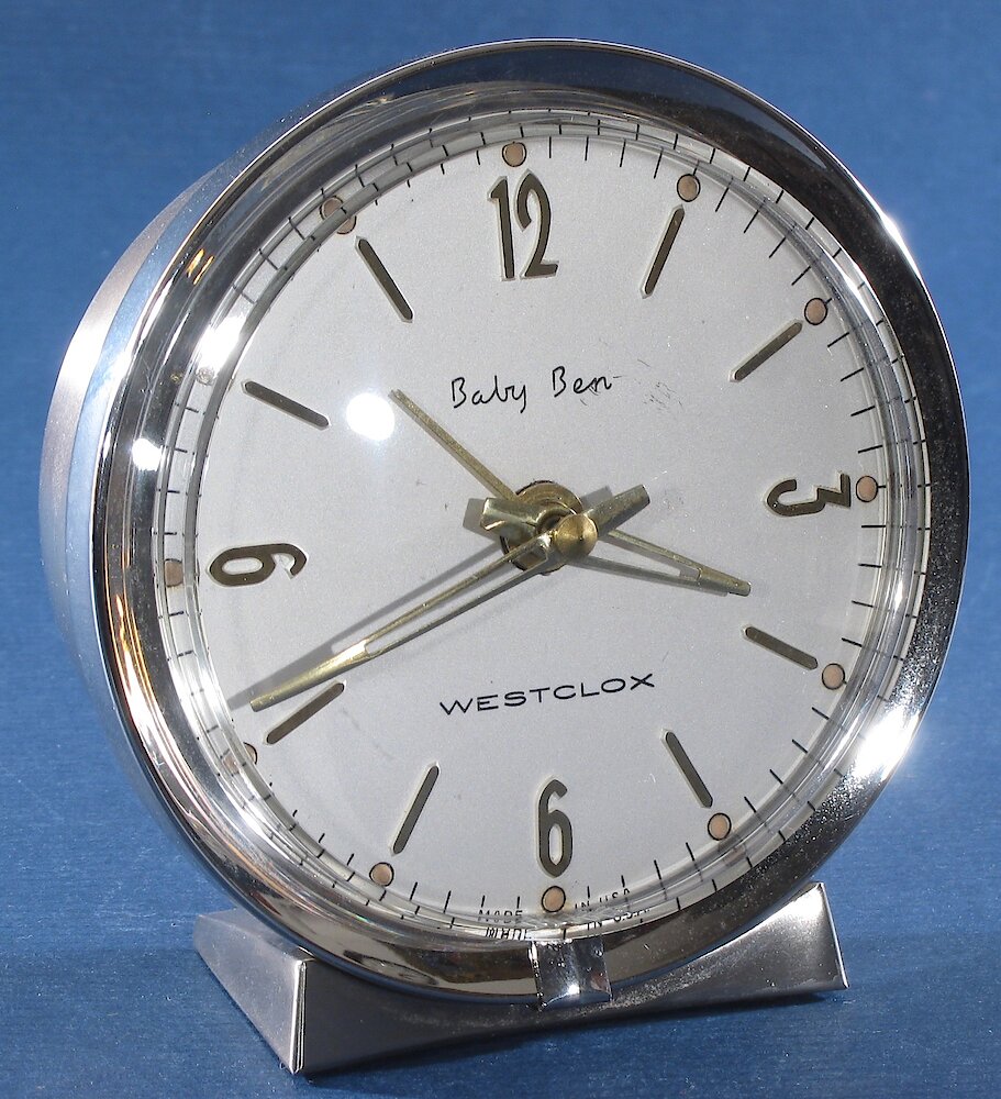 Westclox Baby Ben Deluxe Style 7 Brushed Silver Luminous. Westclox Baby Ben Deluxe Style 7 Brushed Silver Luminous Clock Example Photo