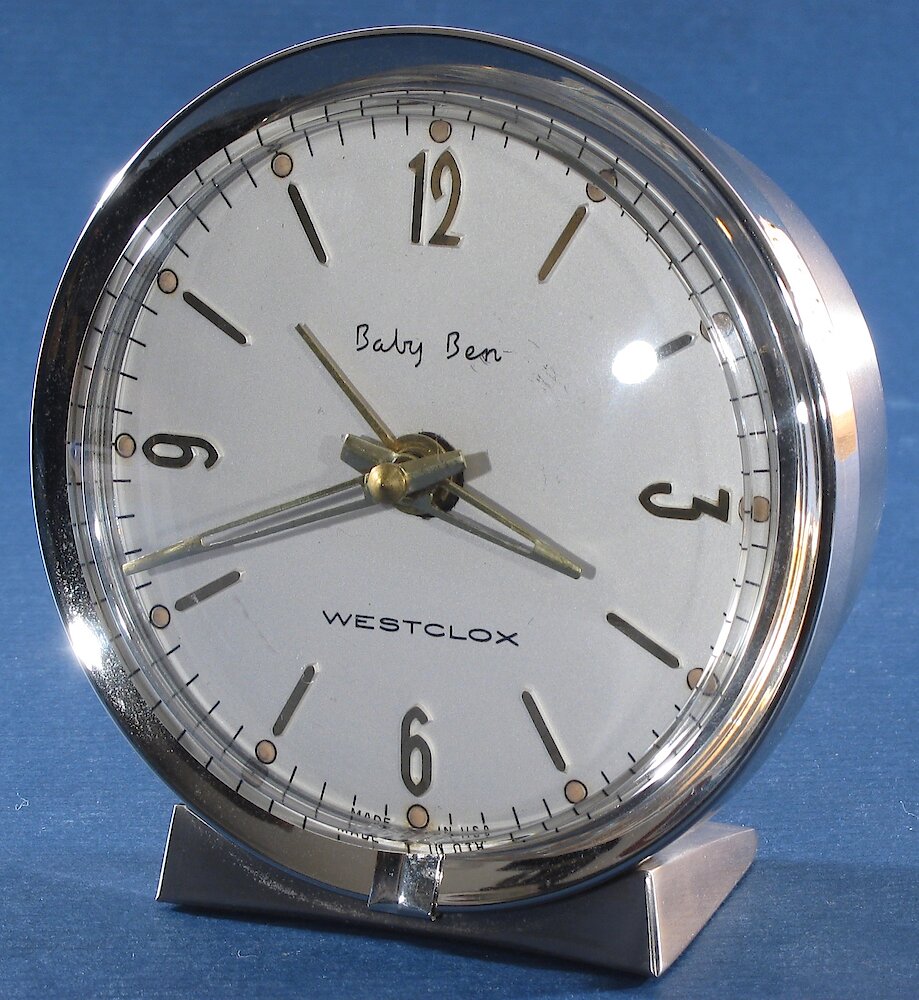 Westclox Baby Ben Deluxe Style 7 Brushed Silver Luminous. Westclox Baby Ben Deluxe Style 7 Brushed Silver Luminous Clock Example Photo