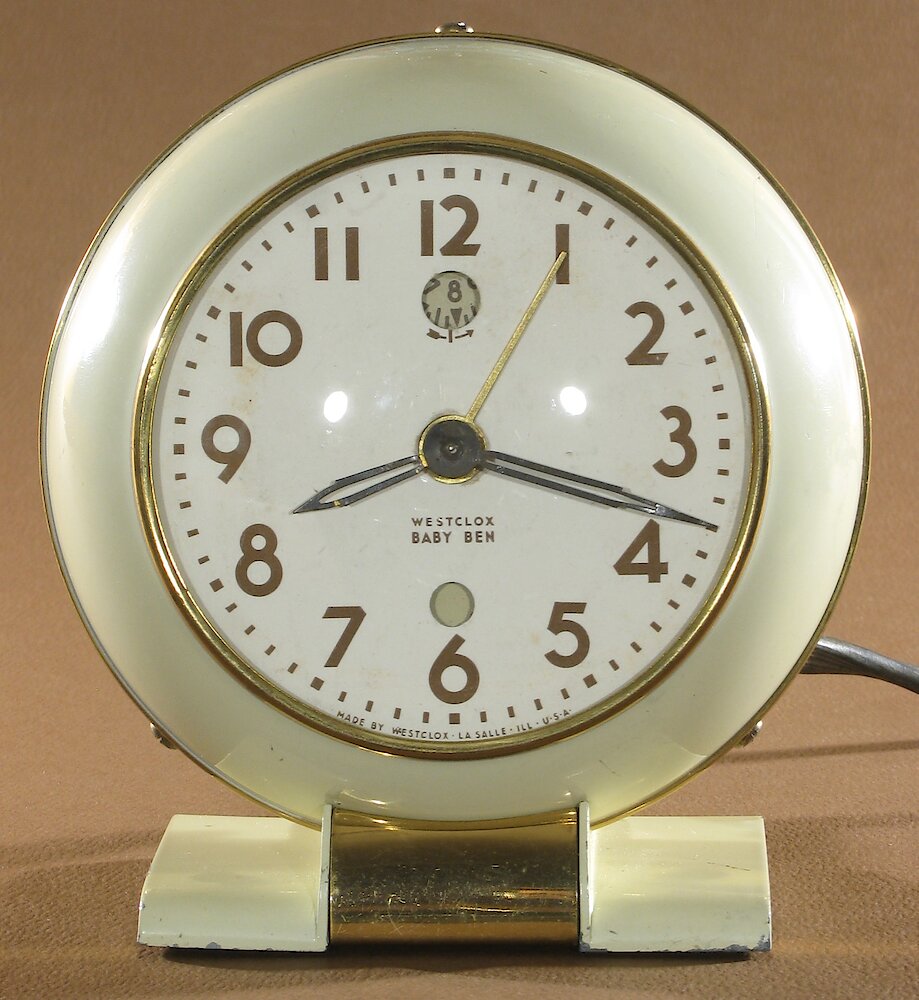 Westclox Baby Ben Style 5 Electric Ivory Plain. Westclox Baby Ben Style 5 Electric Ivory Plain Clock Example Photo