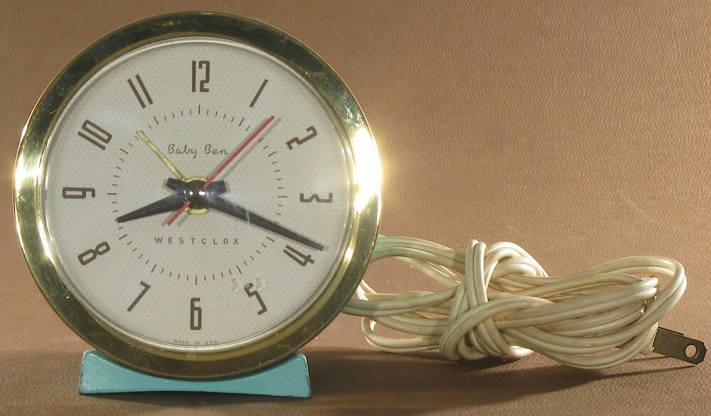 Westclox Baby Ben Style 7 Jade Green Plain Electric. Westclox Baby Ben Style 7 Jade Green Plain Electric Clock Example Photo