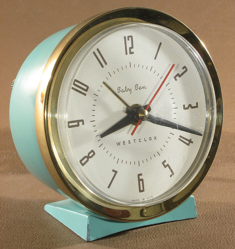 Westclox Baby Ben Style 7 Jade Green Plain Electric. Westclox Baby Ben Style 7 Jade Green Plain Electric Clock Example Photo