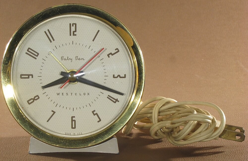 Westclox Baby Ben Style 7 Beige Plain Electric. Westclox Baby Ben Style 7 Beige Plain Electric Clock Example Photo