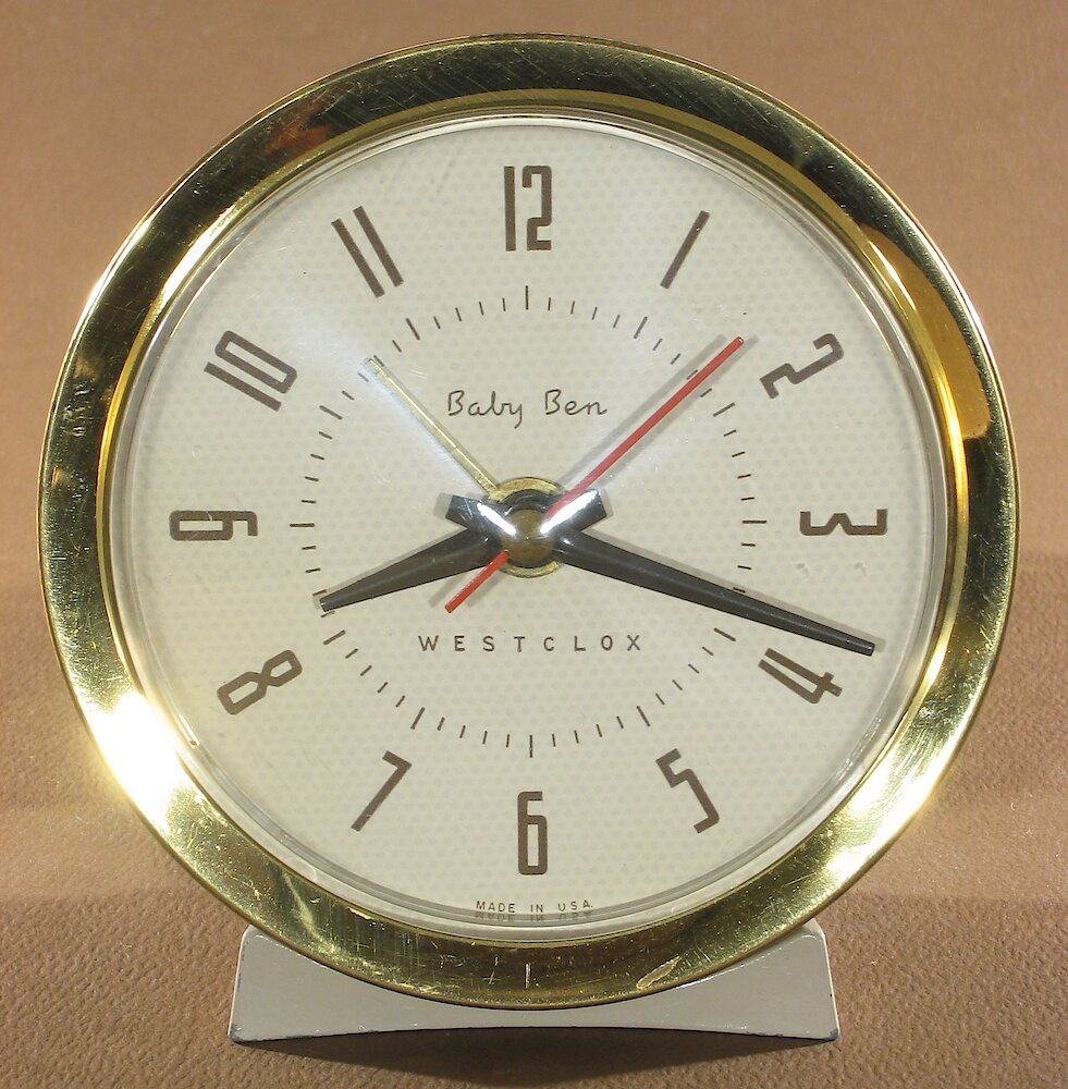 Westclox Baby Ben Style 7 Beige Plain Electric. Westclox Baby Ben Style 7 Beige Plain Electric Clock Example Photo