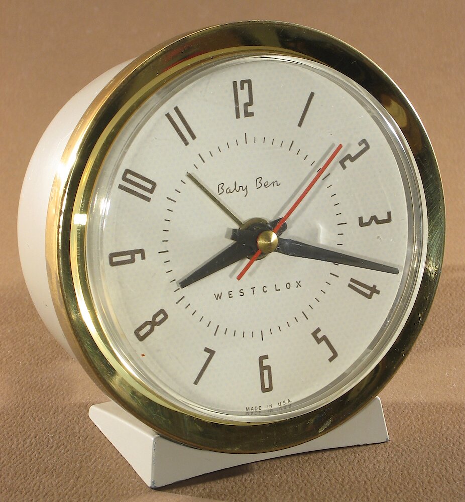 Westclox Baby Ben Style 7 Beige Plain Electric. Westclox Baby Ben Style 7 Beige Plain Electric Clock Example Photo