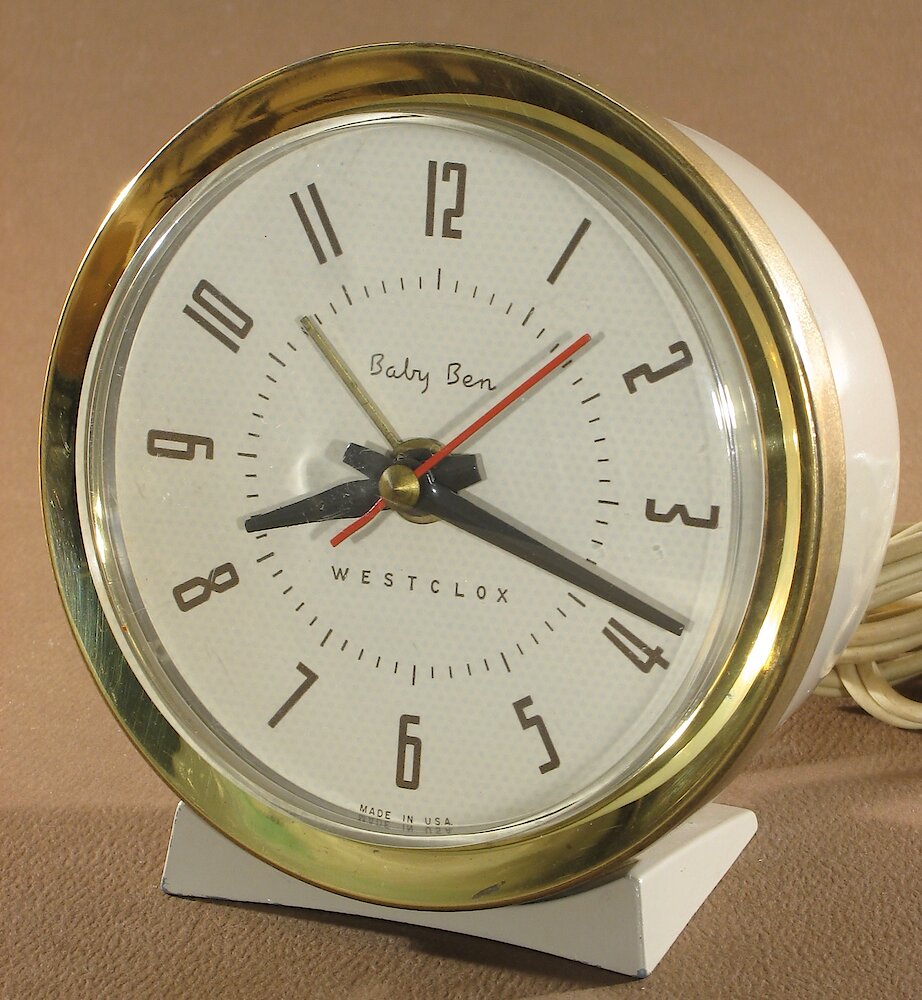 Westclox Baby Ben Style 7 Beige Plain Electric. Westclox Baby Ben Style 7 Beige Plain Electric Clock Example Photo