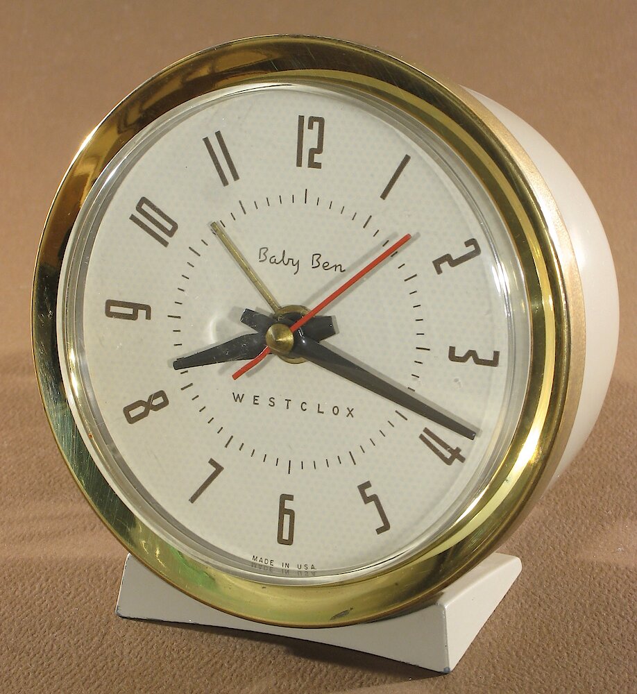 Westclox Baby Ben Style 7 Beige Plain Electric. Westclox Baby Ben Style 7 Beige Plain Electric Clock Example Photo