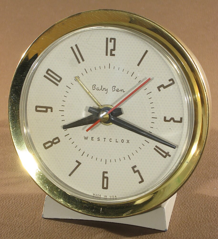 Westclox Baby Ben Style 7 Beige Plain Electric. Westclox Baby Ben Style 7 Beige Plain Electric Clock Example Photo