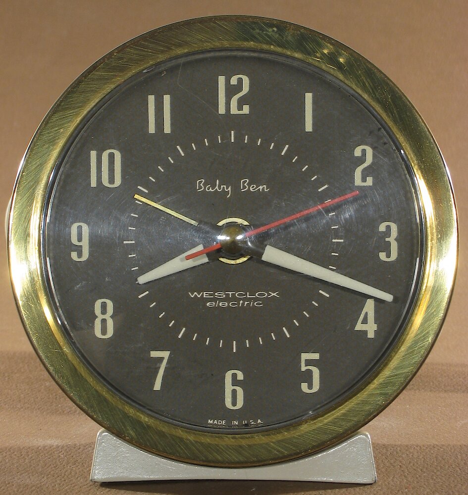 Westclox Baby Ben Style 7 Beige Luminous Electric. Westclox Baby Ben Style 7 Beige Luminous Electric Clock Example Photo