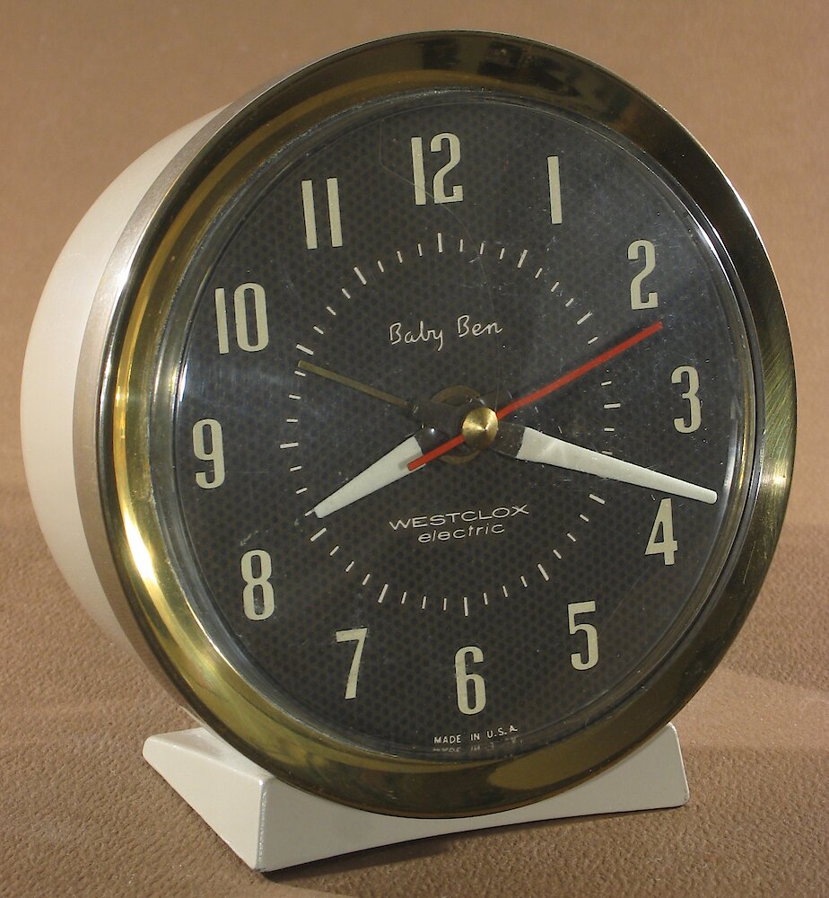 Westclox Baby Ben Style 7 Beige Luminous Electric. Westclox Baby Ben Style 7 Beige Luminous Electric Clock Example Photo