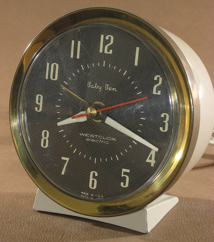 Westclox Baby Ben Style 7 Beige Luminous Electric. Westclox Baby Ben Style 7 Beige Luminous Electric Clock Example Photo