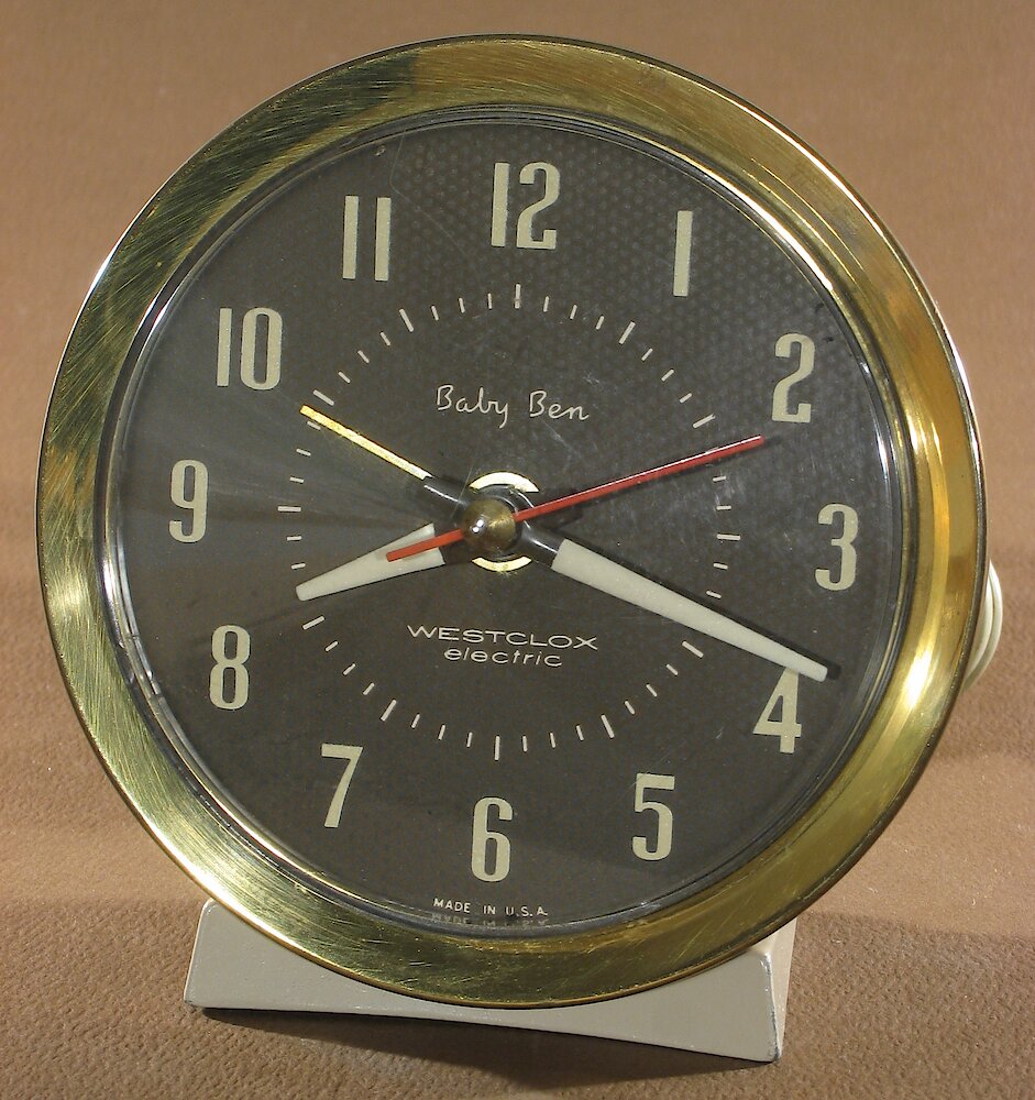 Westclox Baby Ben Style 7 Beige Luminous Electric. Westclox Baby Ben Style 7 Beige Luminous Electric Clock Example Photo