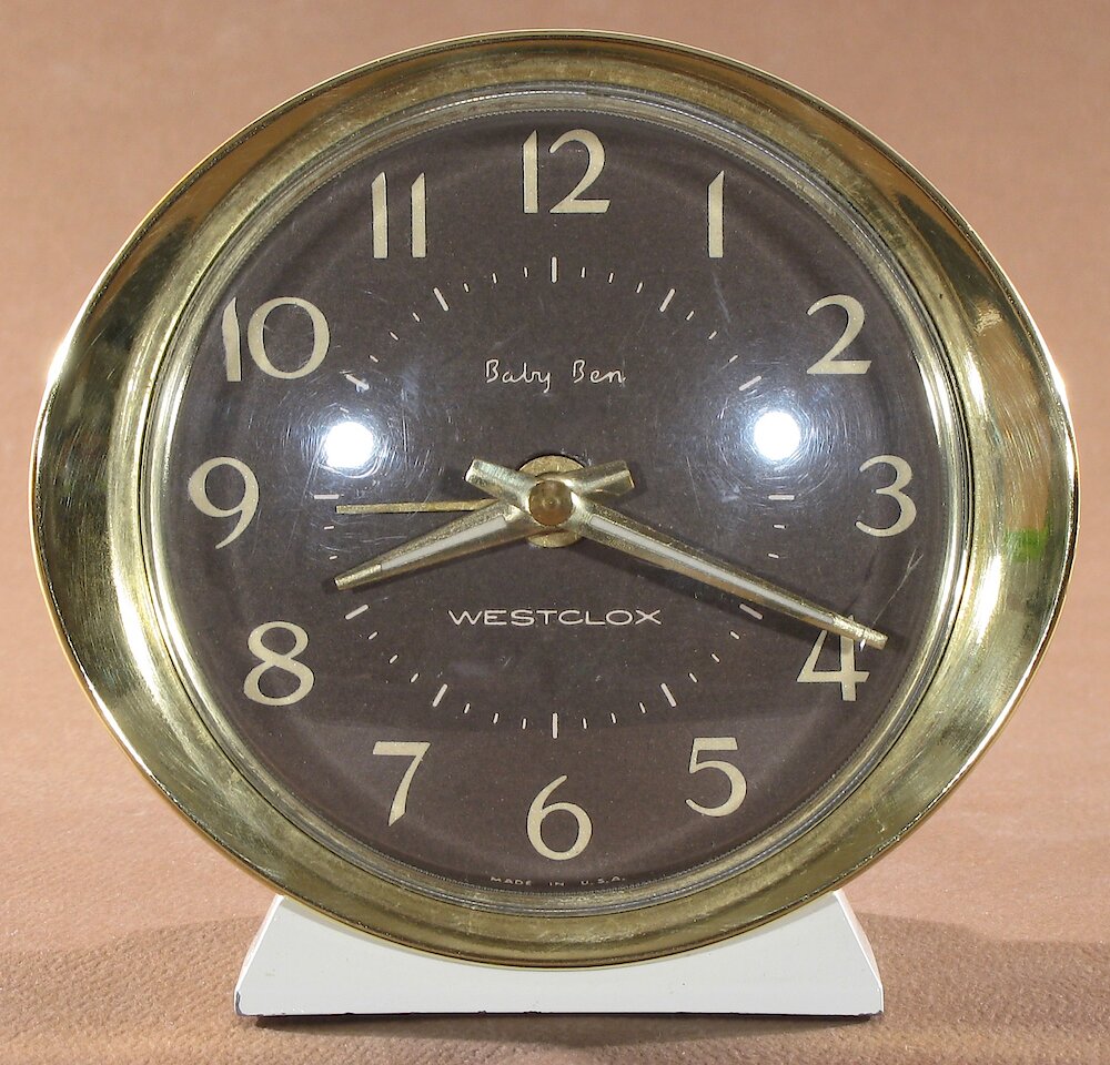 Westclox Baby Ben Style 8 White Luminous. Westclox Baby Ben Style 8 White Luminous Clock Example Photo