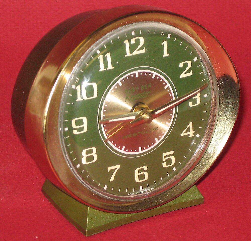 Westclox Baby Ben Style 8 Repeater Avocado. Westclox Baby Ben Style 8 Repeater Avocado Clock Example Photo