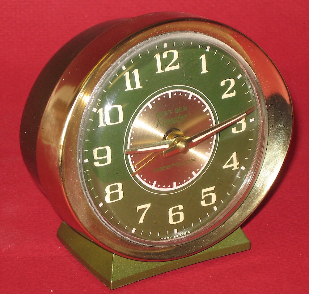 Westclox Baby Ben Style 8 Repeater Avocado. Westclox Baby Ben Style 8 Repeater Avocado Clock Example Photo