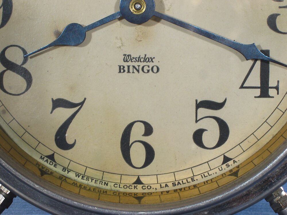 Westclox Bingo Style 1. Westclox Bingo Style 1 Clock Example Photo