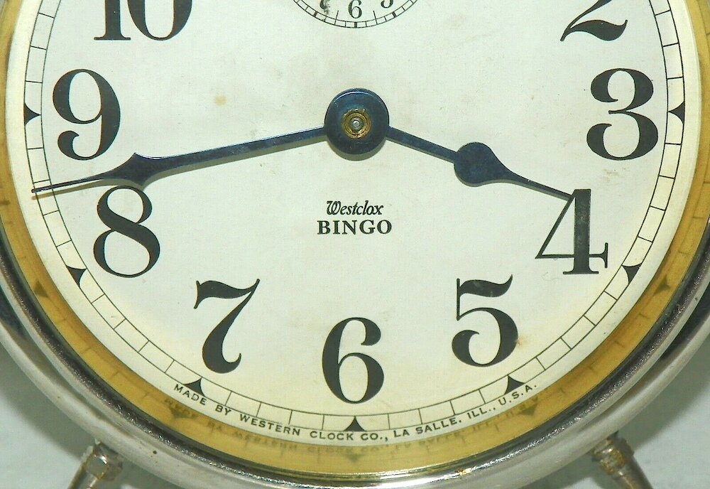 Westclox Bingo Style 1. Westclox Bingo Style 1 Clock Example Photo