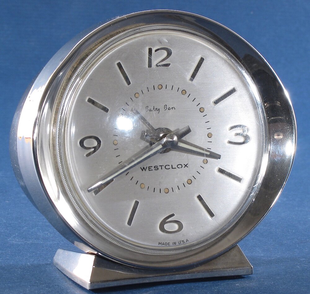 Westclox Baby Ben Deluxe Style 8 Antique Silver Luminous. Westclox Baby Ben Deluxe Style 8 Antique Silver Luminous Clock Example Photo