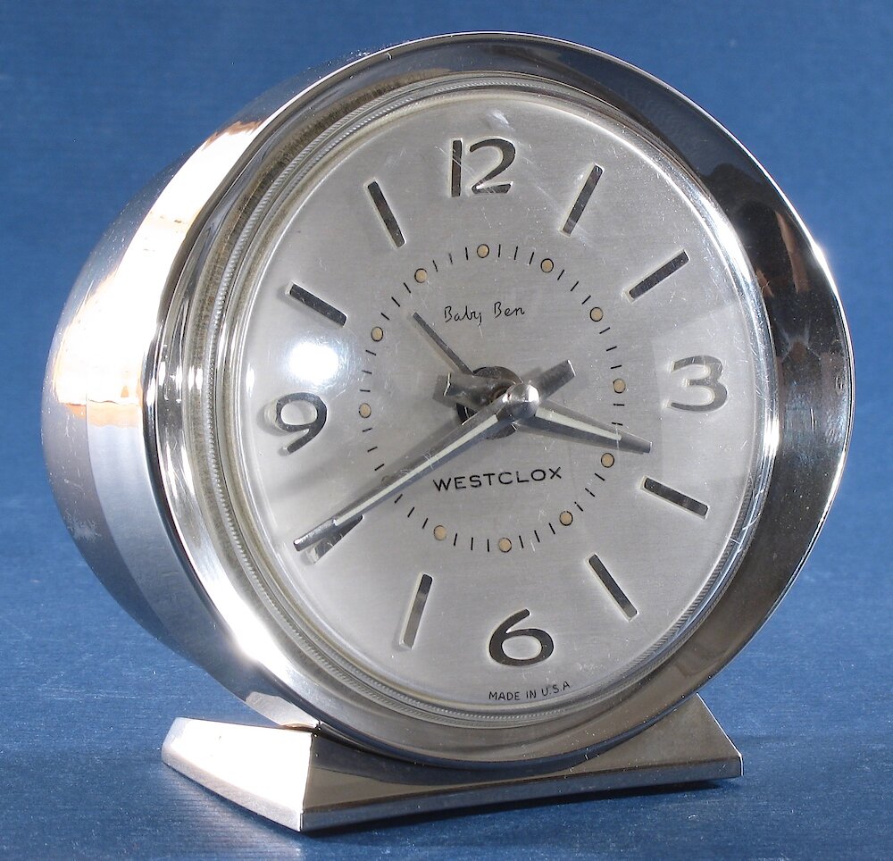 Westclox Baby Ben Deluxe Style 8 Antique Silver Luminous. Westclox Baby Ben Deluxe Style 8 Antique Silver Luminous Clock Example Photo