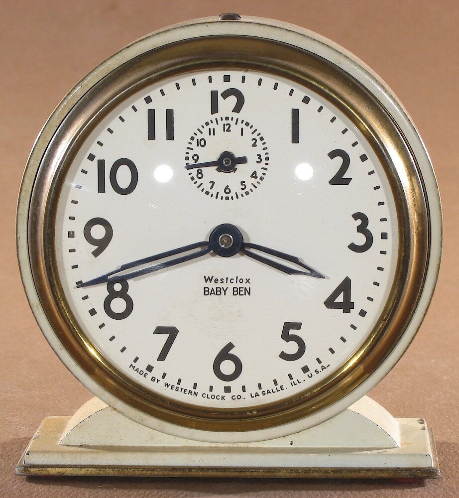 Westclox Baby Ben Style 4 Ivory Plain. Westclox Baby Ben Style 4 Ivory Plain Clock Example Photo