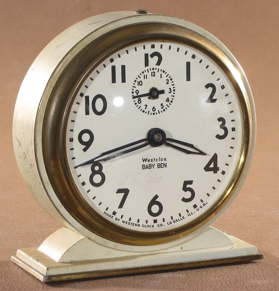 Westclox Baby Ben Style 4 Ivory Plain. Westclox Baby Ben Style 4 Ivory Plain Clock Example Photo