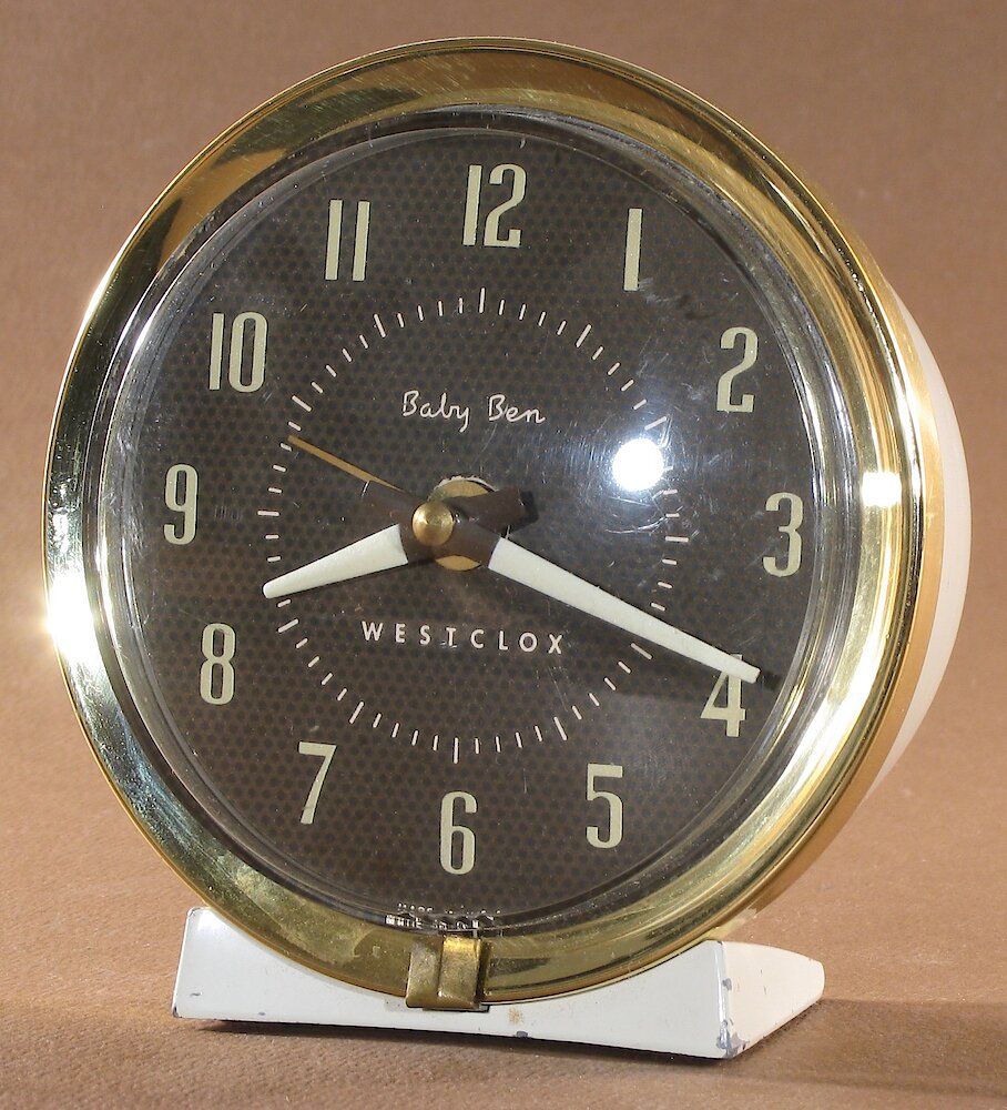 Westclox Baby Ben Style 7 White Luminous. Westclox Baby Ben Style 7 White Luminous Clock Example Photo