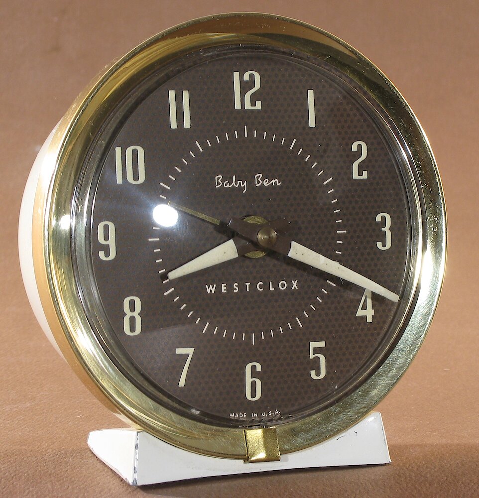 Westclox Baby Ben Style 7 White Luminous. Westclox Baby Ben Style 7 White Luminous Clock Example Photo