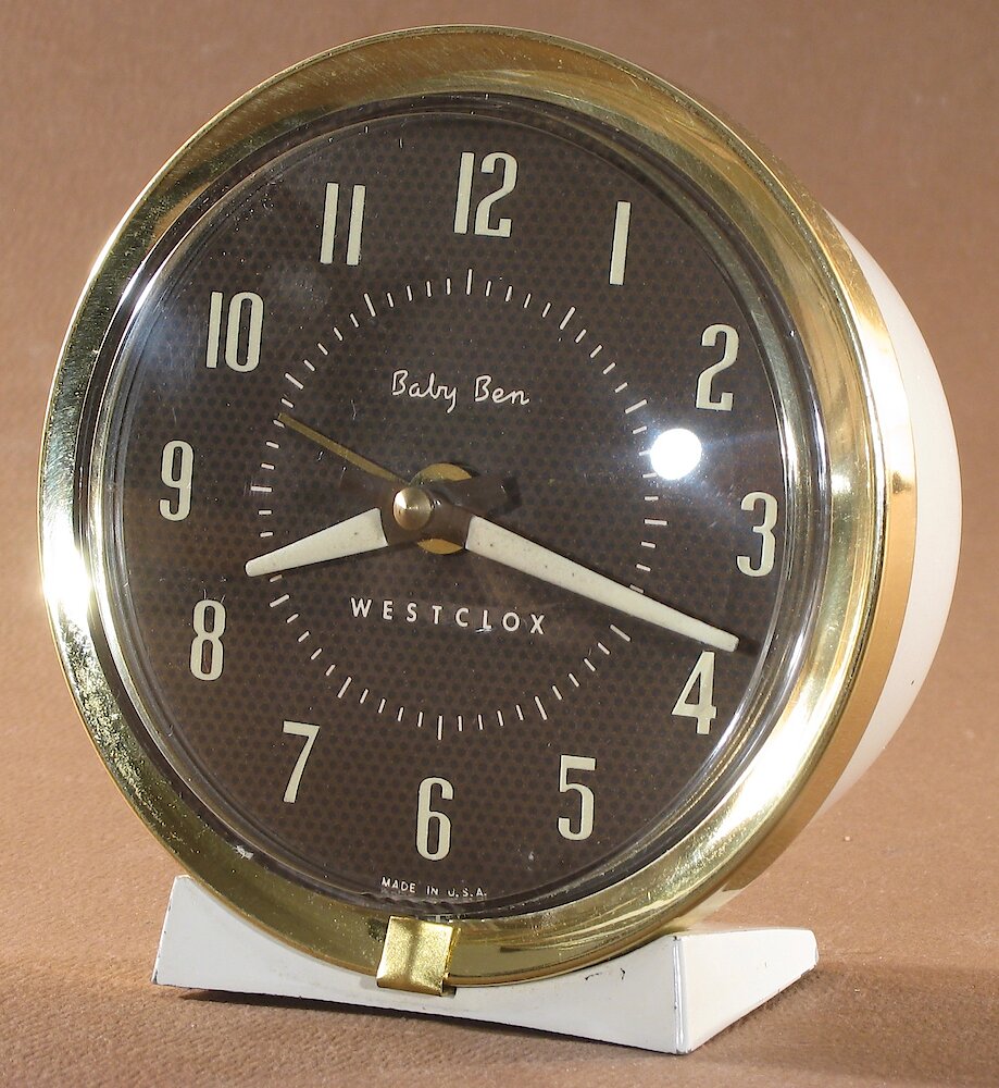 Westclox Baby Ben Style 7 White Luminous. Westclox Baby Ben Style 7 White Luminous Clock Example Photo