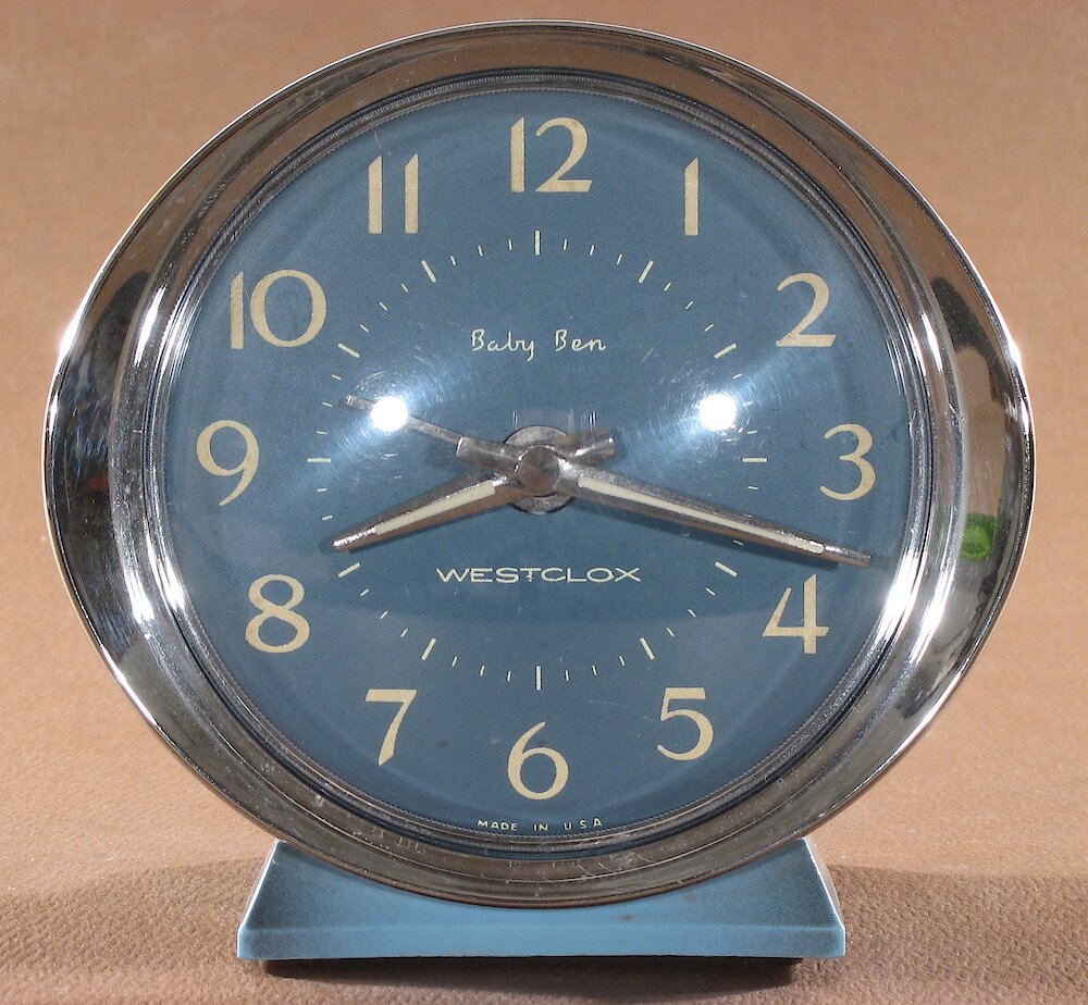 Westclox Baby Ben Style 8 Fashion Brite Shaded Wedgewood Blue. Westclox Baby Ben Style 8 Fashion Brite Shaded Wedgewood Blue Clock Example Photo