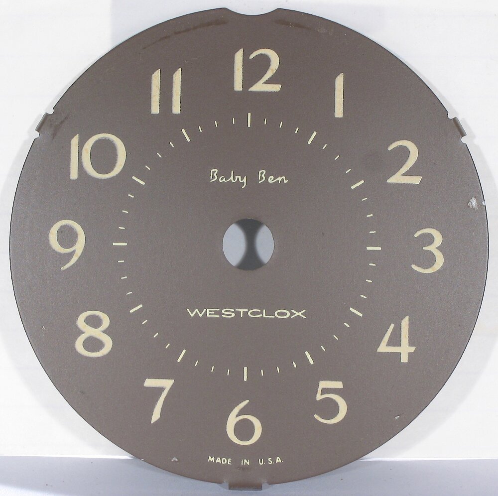 Westclox Baby Ben Style 8 Fashion Brite Shaded Woodtone. Painted metal dial