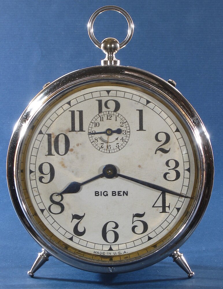 Westclox Big Ben Style 1 Nickel. Westclox Big Ben Style 1 Nickel Clock Example Photo