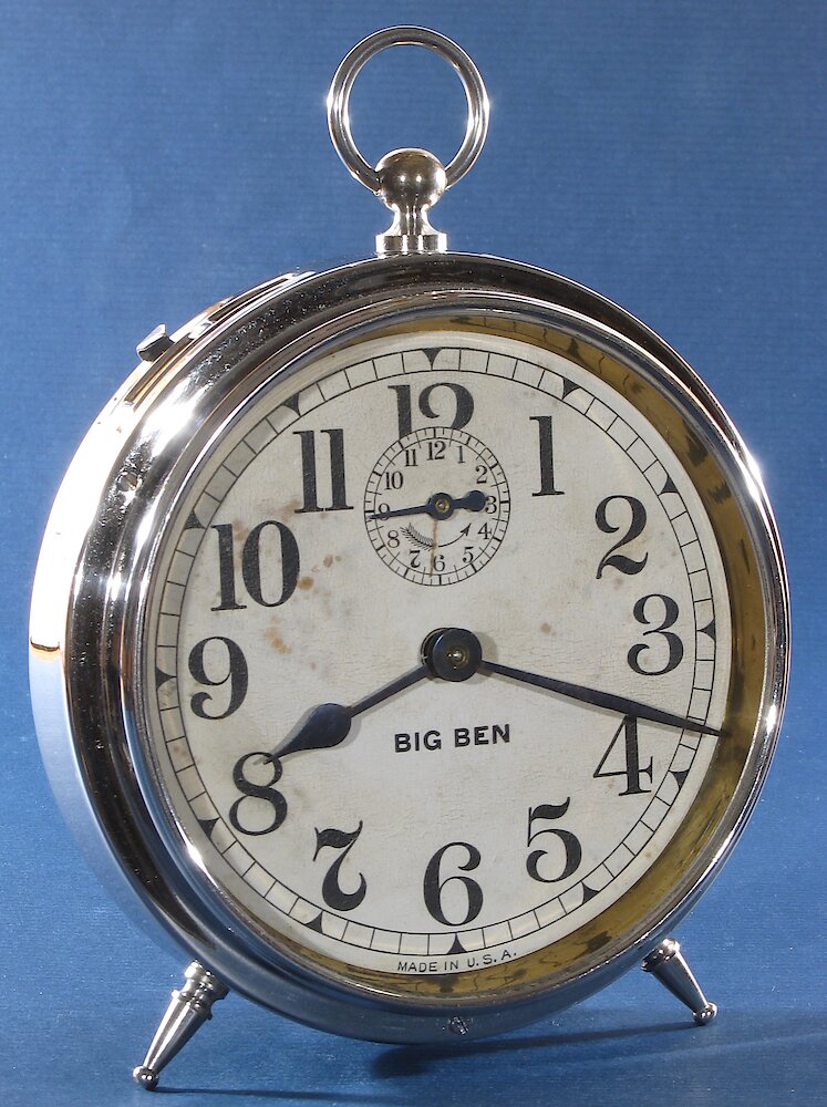 Westclox Big Ben Style 1 Nickel. Westclox Big Ben Style 1 Nickel Clock Example Photo