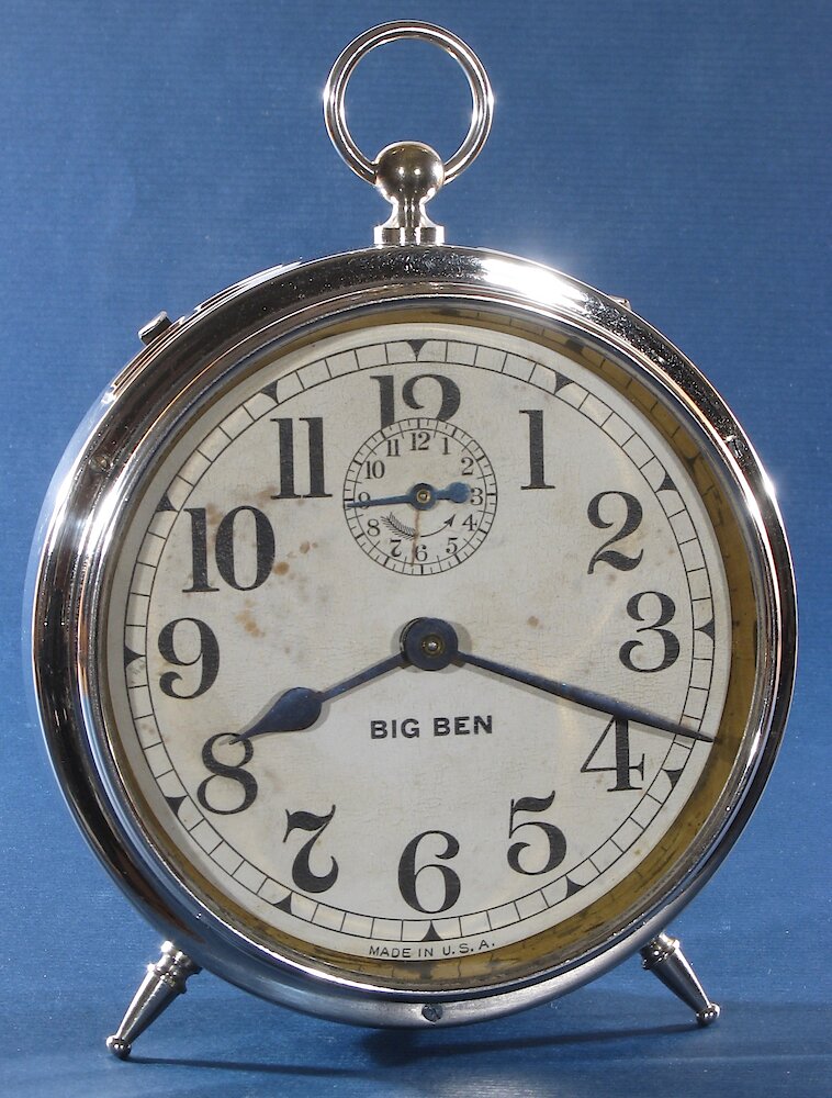 Westclox Big Ben Style 1 Nickel. Westclox Big Ben Style 1 Nickel Clock Example Photo