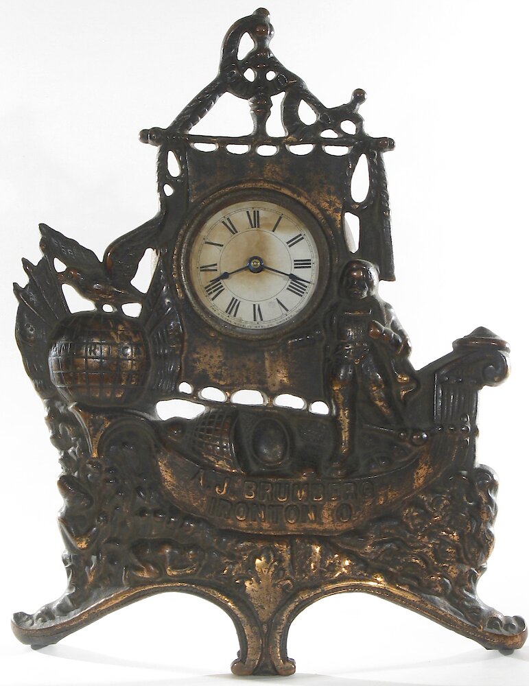 Golden Novelty Columbus Cast Front. Golden Novelty Columbus Cast Front Clock Example Photo