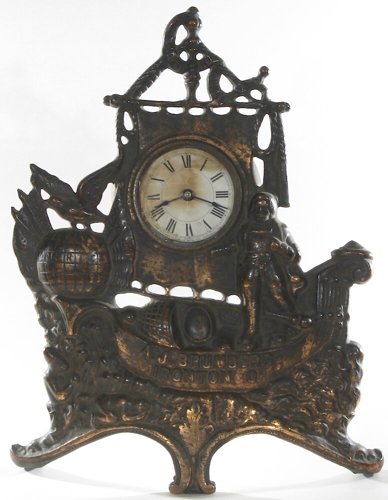 Golden Novelty Columbus Cast Front. Golden Novelty Columbus Cast Front Clock Example Photo