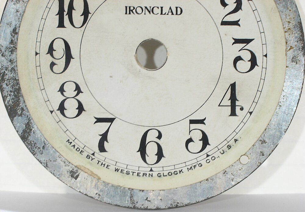 Westclox Ironclad Gunmetal. MADE BY THE WESTERN CLOCK M'F'G. CO., U.S.A.