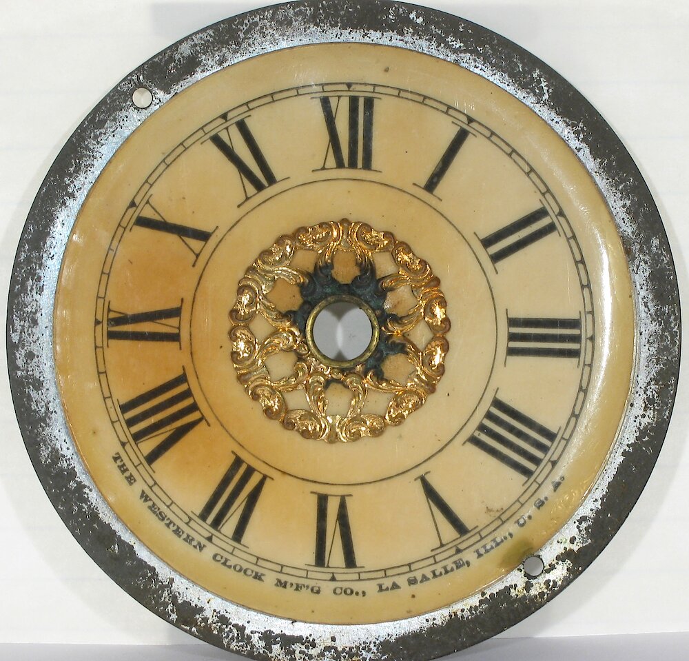 Westclox F W Gold Decorations Ivorine Dial. Westclox F W Gold Decorations Ivorine Dial Clock Example Photo