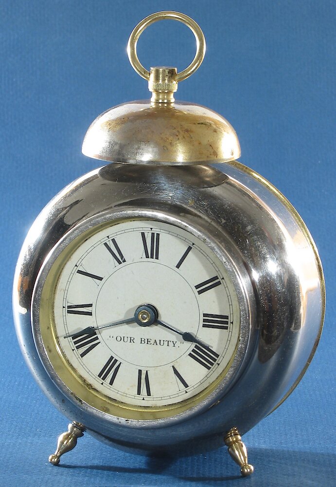 Westclox La Reine Lookout Style 1 Nickel. Westclox La Reine Lookout Style 1 Nickel Clock Example Photo