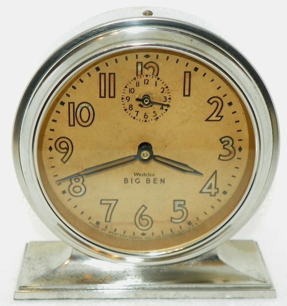 Westclox Big Ben Style 3 Chime Alarm Butler Finish Luminous. Westclox Big Ben Style 3 Chime Alarm Butler Finish Luminous Clock Example Photo