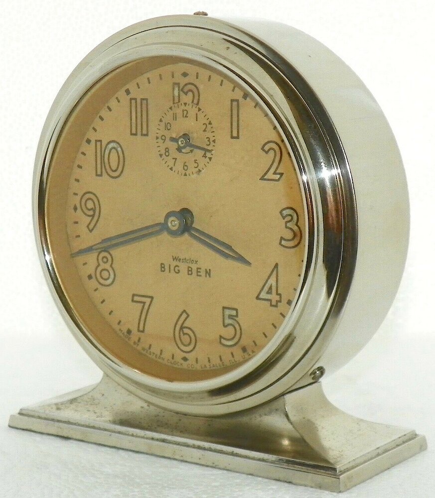 Westclox Big Ben Style 3 Chime Alarm Butler Finish Luminous. Westclox Big Ben Style 3 Chime Alarm Butler Finish Luminous Clock Example Photo