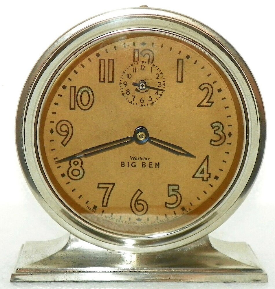 Westclox Big Ben Style 3 Chime Alarm Butler Finish Luminous. Westclox Big Ben Style 3 Chime Alarm Butler Finish Luminous Clock Example Photo