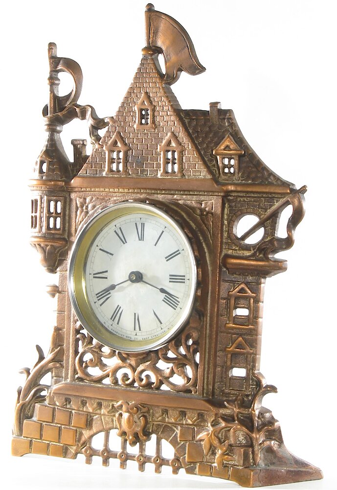 Benedict Castle Cast Front. Benedict Castle Cast Front Clock Example Photo