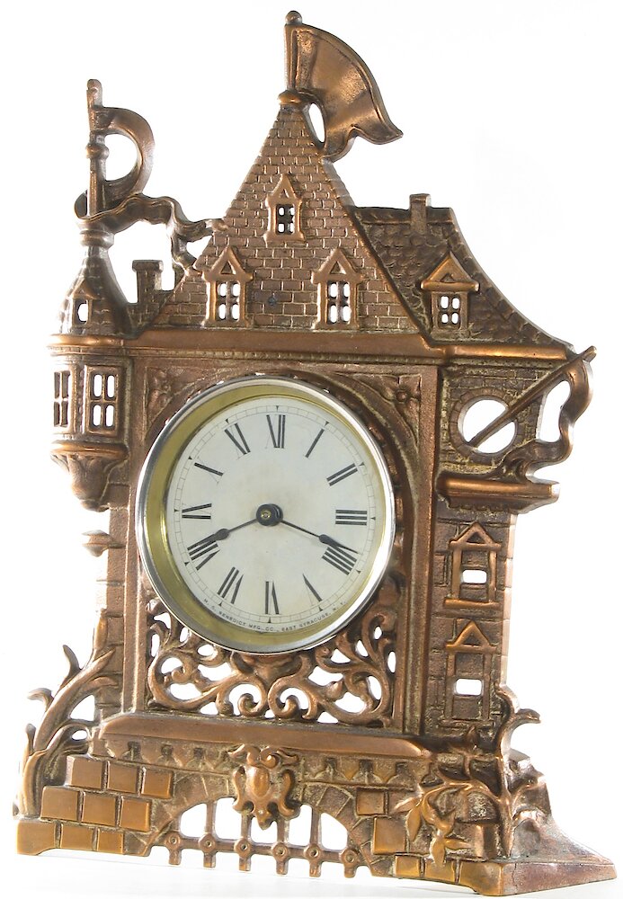 Benedict Castle Cast Front. Benedict Castle Cast Front Clock Example Photo