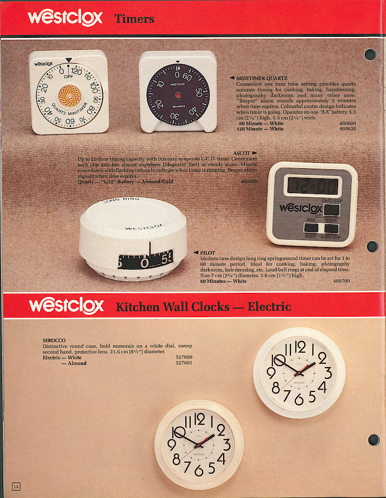 Westclox Canada 1988 Catalog > 14