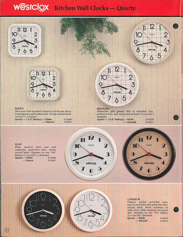 Westclox Canada 1988 Catalog > 16