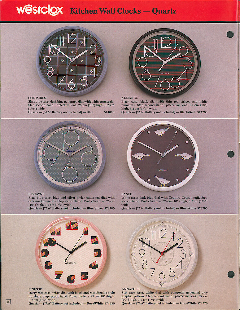 Westclox Canada 1988 Catalog > 18