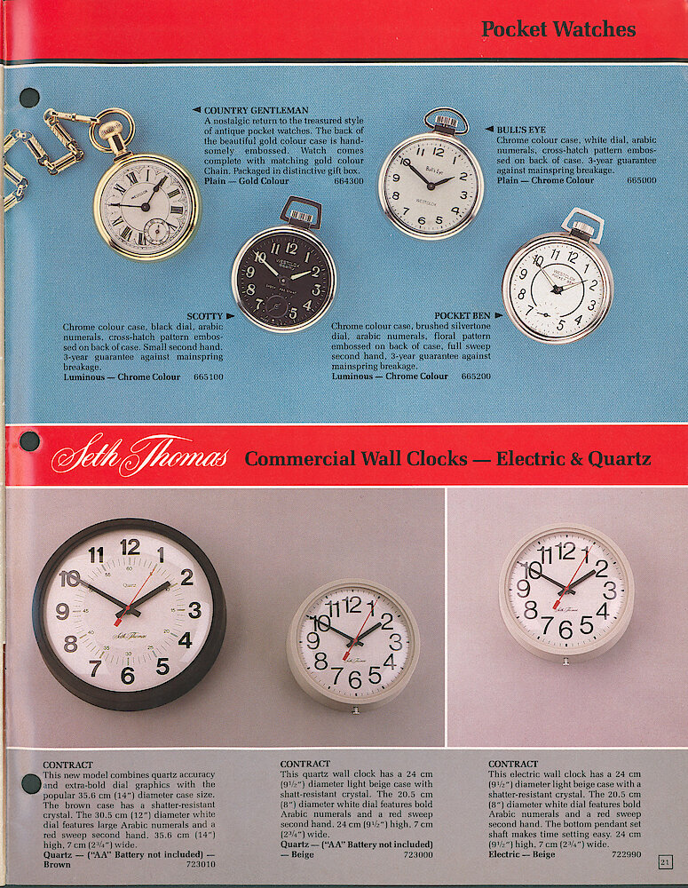 Westclox Canada 1988 Catalog > 21