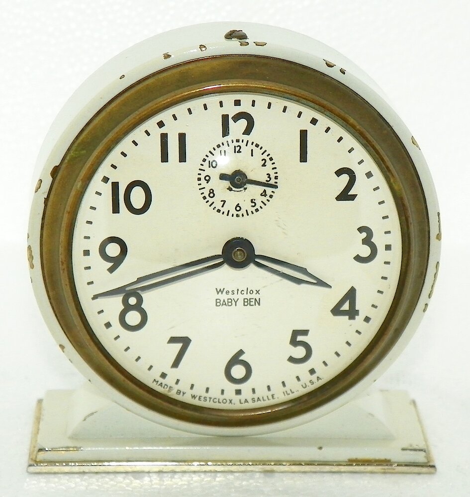 Westclox Baby Ben Style 4 Ivory Plain. Westclox Baby Ben Style 4 Ivory Plain Clock Example Photo