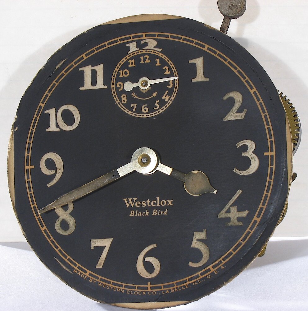 Westclox Black Bird. Westclox Black Bird Clock Example Photo