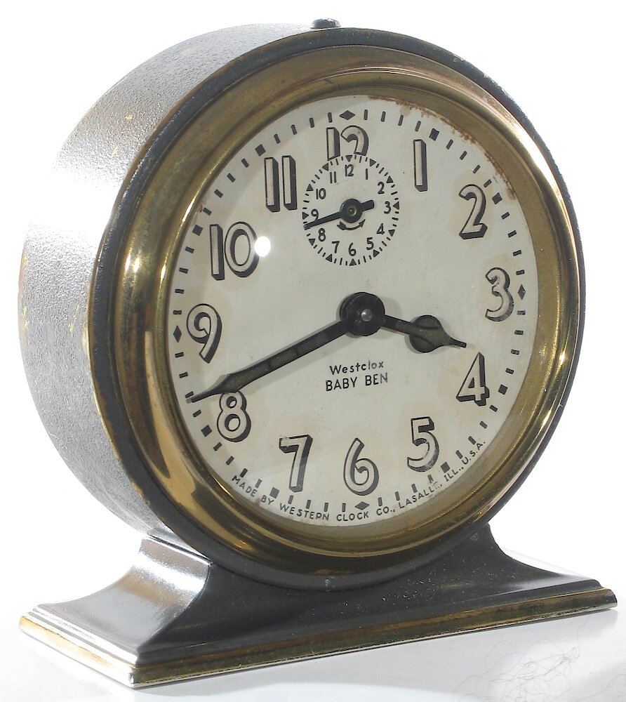 Westclox Baby Ben Style 3 Gray Luminous. Westclox Baby Ben Style 3 Gray Luminous Clock Example Photo