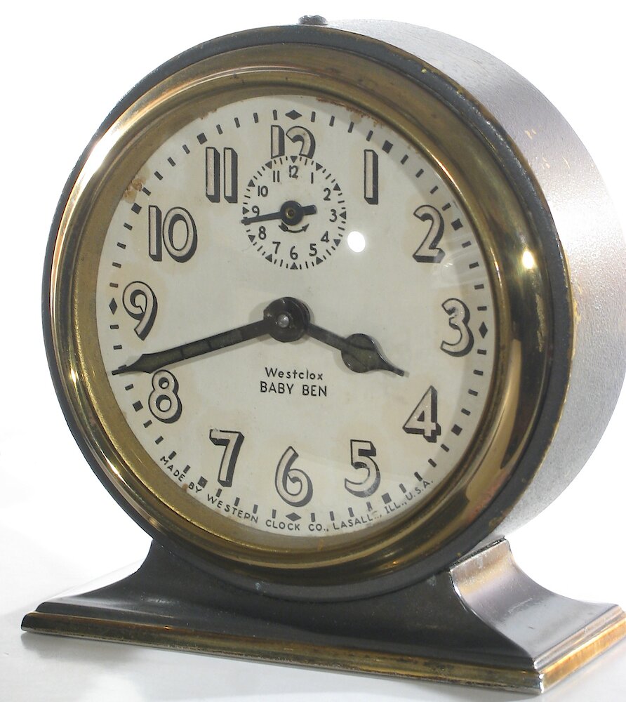 Westclox Baby Ben Style 3 Gray Luminous. Westclox Baby Ben Style 3 Gray Luminous Clock Example Photo